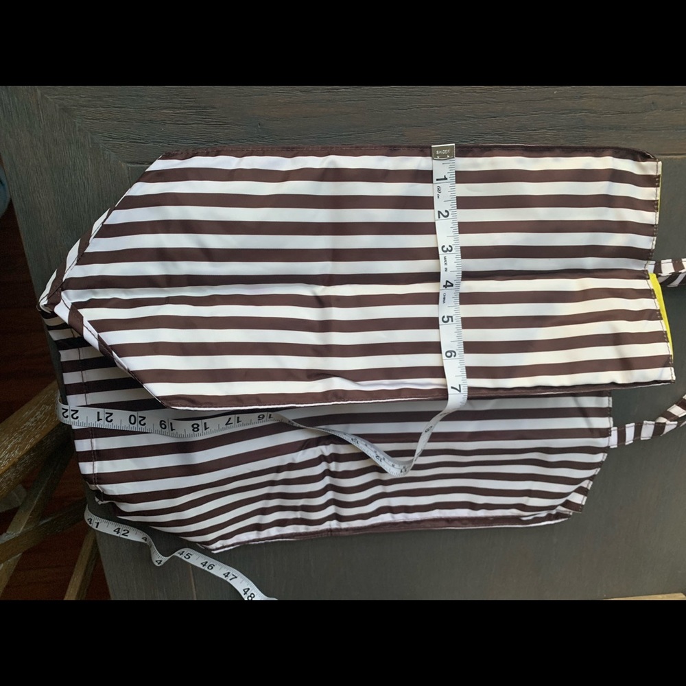 henri bendel Brown & White Vertical Stripe Tote - Picture 6 of 8